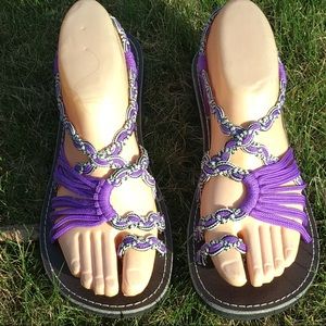 NWOT Handwoven Women Summer Sandals Lilac Size 7.5